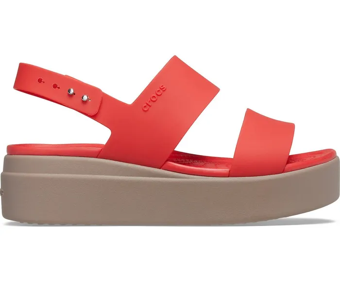 Crocs Sandals Womens Crocs Brooklyn Low Wedge Flame Mushroom On Sale