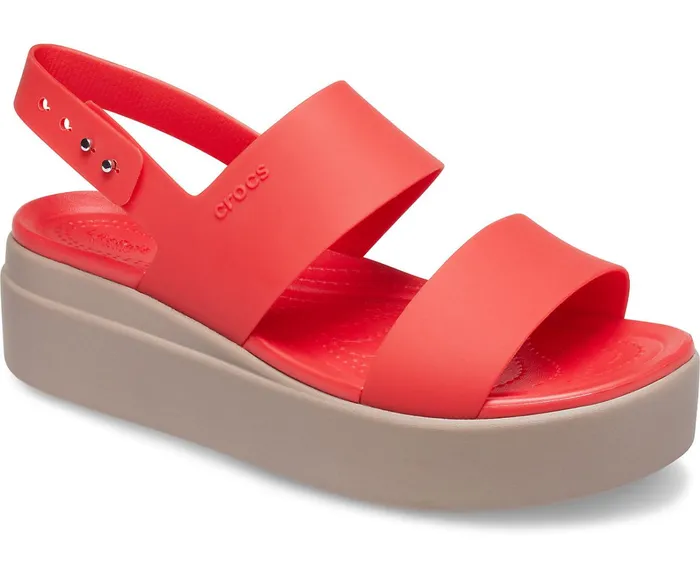Crocs Sandals Womens Crocs Brooklyn Low Wedge Flame Mushroom On Sale