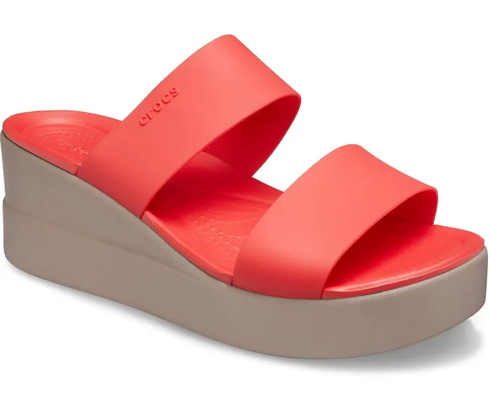 Crocs Sandals Womens Crocs Brooklyn Mid Wedge Flame Mushroom Gift Ideas