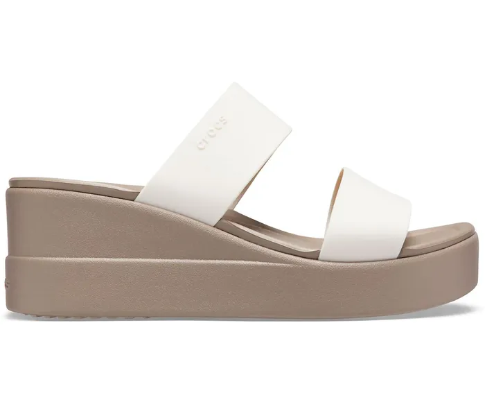 Crocs Sandals Womens Crocs Brooklyn Mid Wedge Stucco Mushroom Popular