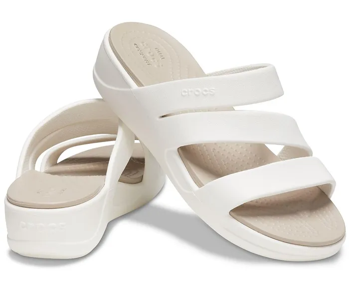 Crocs Sandals Womens Crocs Monterey Strappy Wedge Oyster Near Me