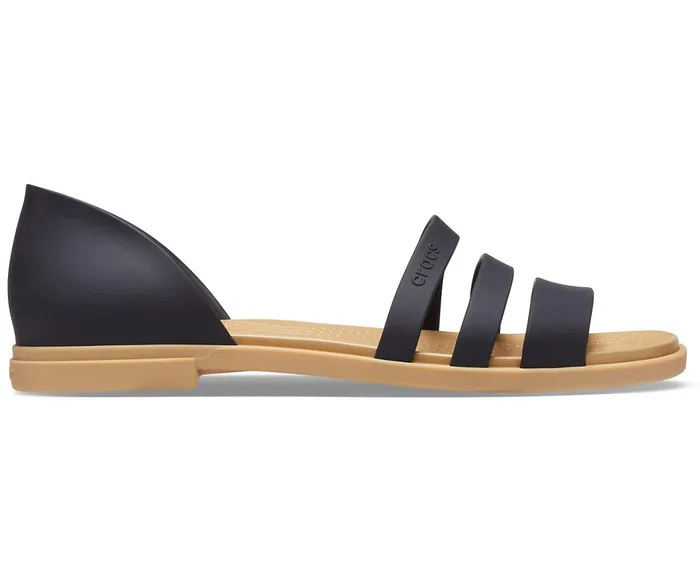 Crocs Sandals Womens Crocs Tulum Open Flat Black Tan Online