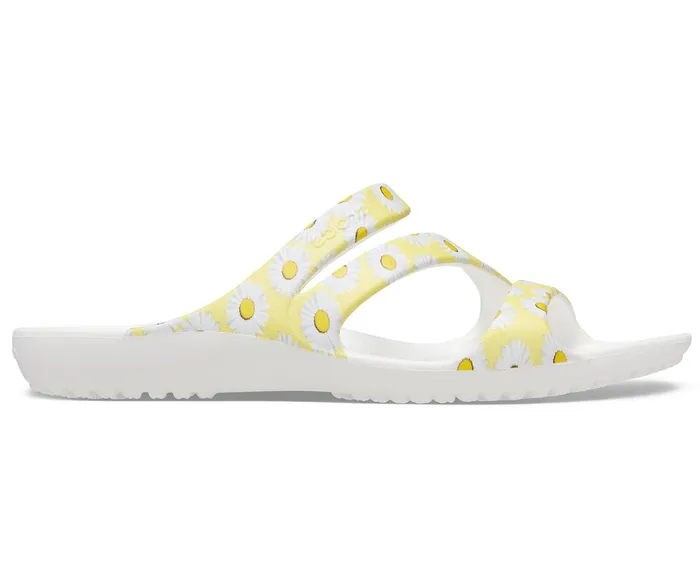 Crocs Sandals Womens Kadee II Graphic Sandal White Yellow Daisy Gift for Friend