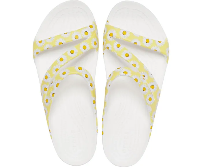 Crocs Sandals Womens Kadee II Graphic Sandal White Yellow Daisy Gift for Friend