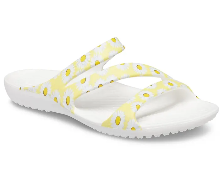 Crocs Sandals Womens Kadee II Graphic Sandal White Yellow Daisy Gift for Friend