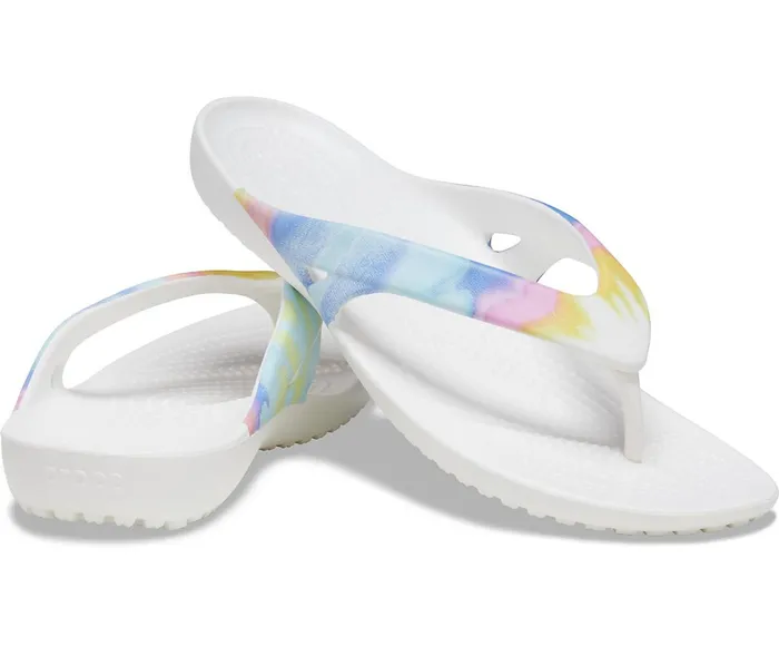 Crocs Sandals Womens Kadee II Printed Flip Multi White Casaul