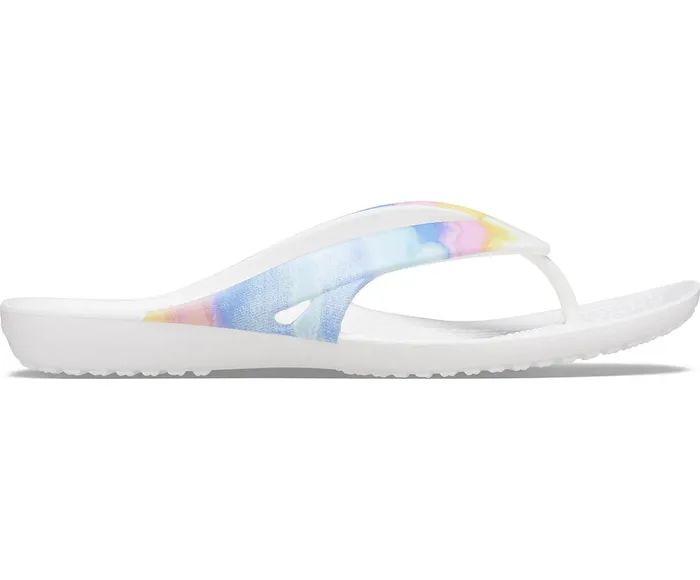 Crocs Sandals Womens Kadee II Printed Flip Multi White Casaul