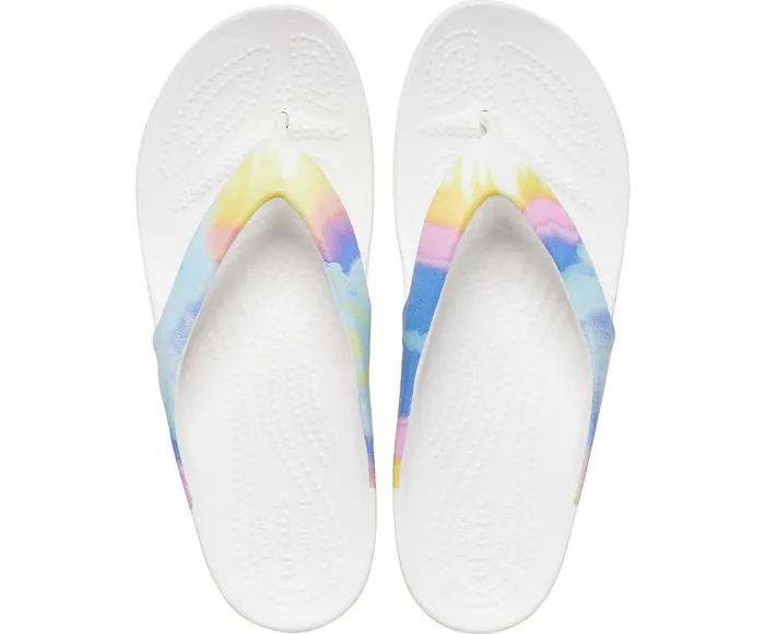 Crocs Sandals Womens Kadee II Printed Flip Multi White Casaul