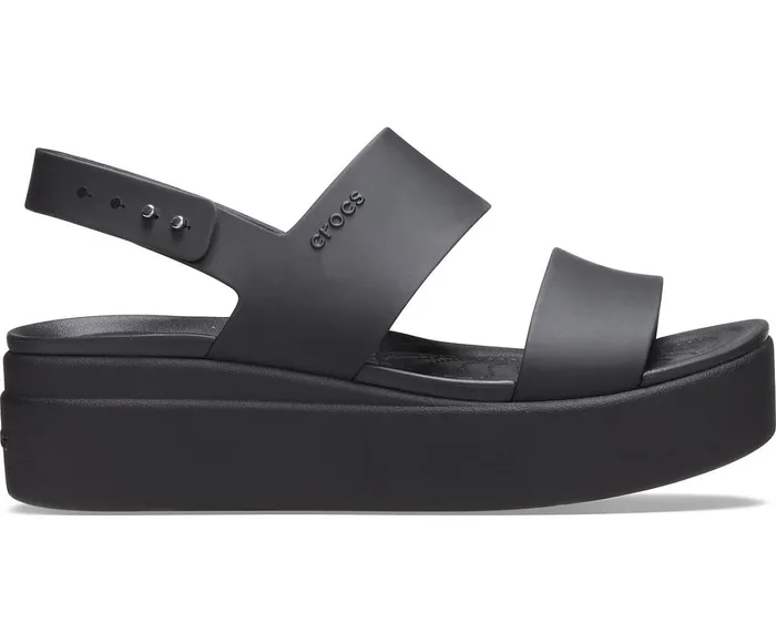 Crocs Wedges Womens Crocs Brooklyn Low Wedge Black Black Popular