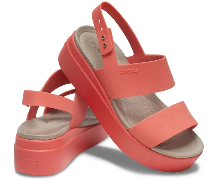 Crocs Wedges Womens Crocs Brooklyn Low Wedge Spicy Orange Spicy Orange Popular