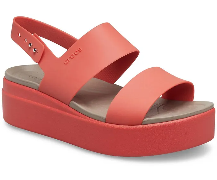 Crocs Wedges Womens Crocs Brooklyn Low Wedge Spicy Orange Spicy Orange Popular