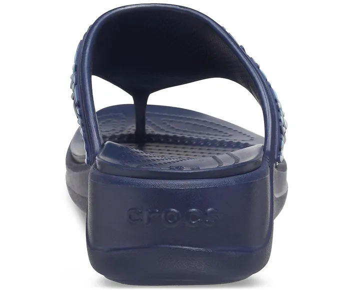 Crocs Wedges Womens Crocs Monterey Beaded Wedge Flip Navy Popular