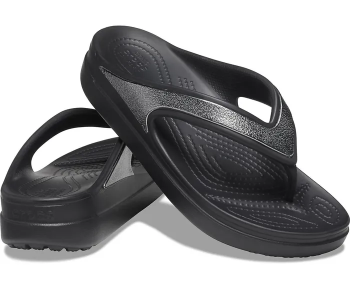 Crocs Wedges Womens Crocs Sloane Shine Wedge Flip Black Gift for Friend