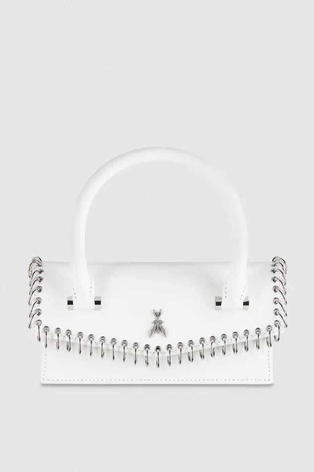 Crossbodys Women Patrizia Pepe Fly Bamby Piercing Shoulder Bag Bianco