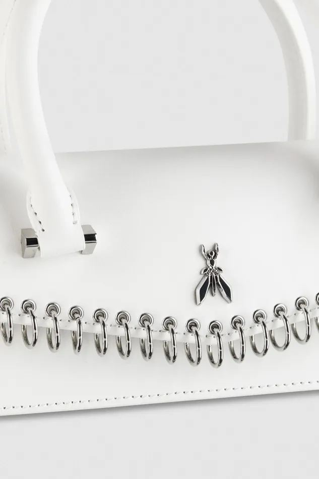 Crossbodys Women Patrizia Pepe Fly Bamby Piercing Shoulder Bag Bianco