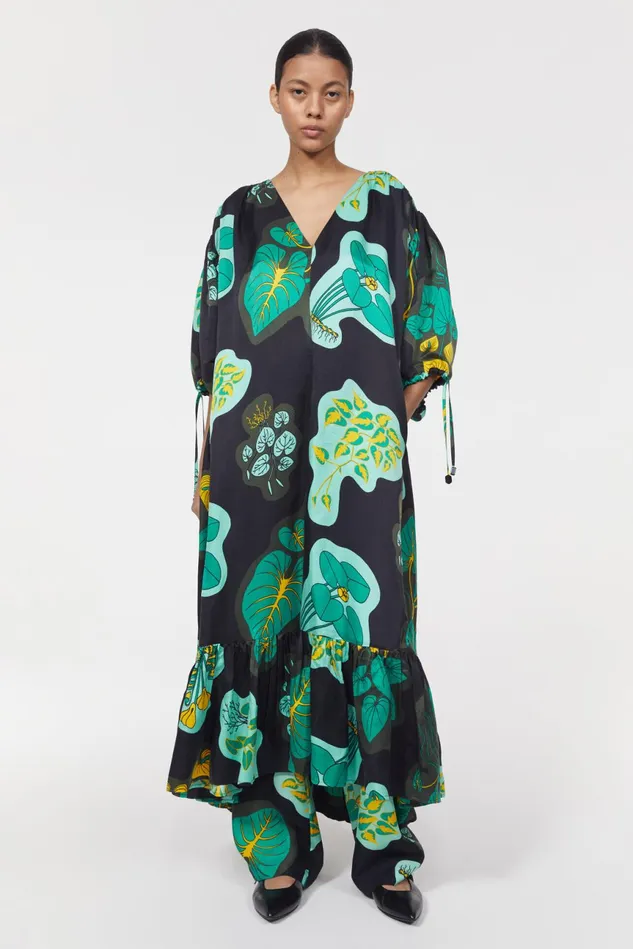 Dakota Leaf Hammered Dress Black Women Rodebjer Dresses and Caftans