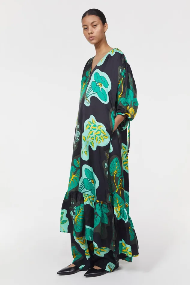 Dakota Leaf Hammered Dress Black Women Rodebjer Dresses and Caftans