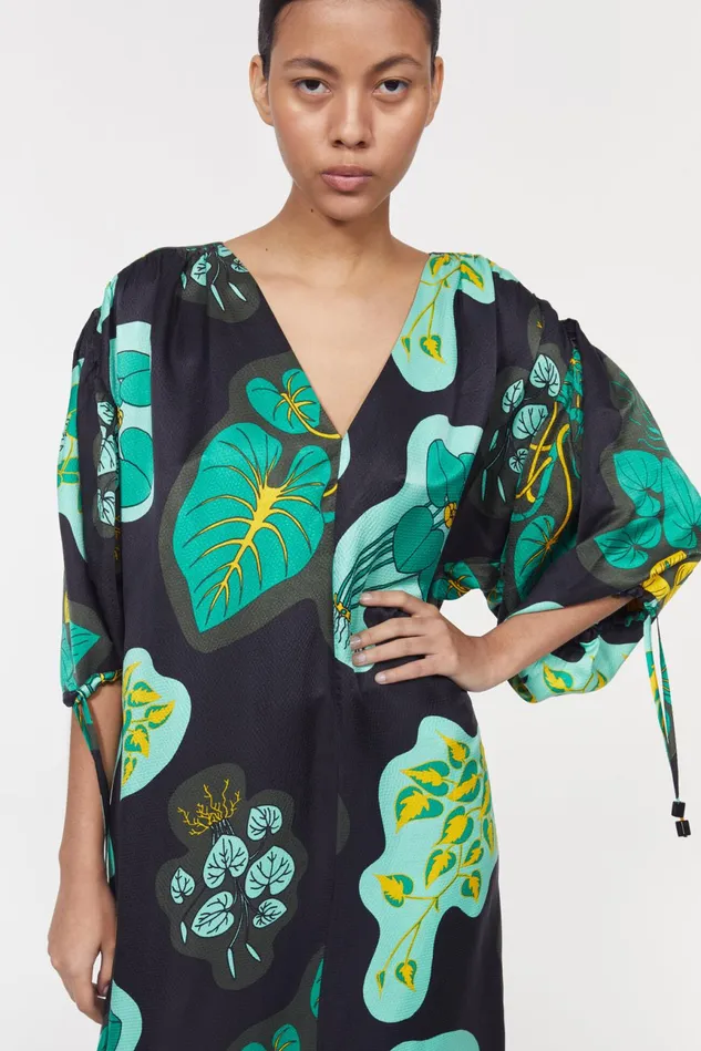 Dakota Leaf Hammered Dress Black Women Rodebjer Dresses and Caftans