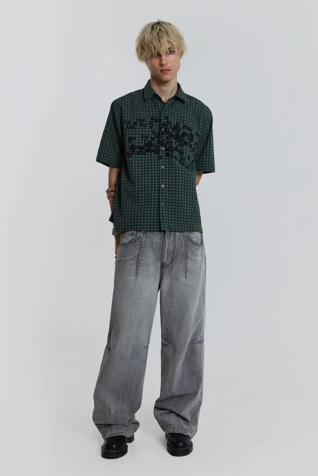 Denim Men Jaded London Shop Grey Acid Razor Jeans