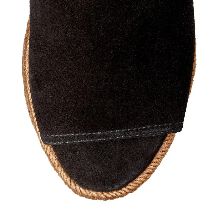 Deya 95 Black Suede Vachetta Leather And Jute Wedge Sandals Blackblack Women JIMMY CHOO Wedges