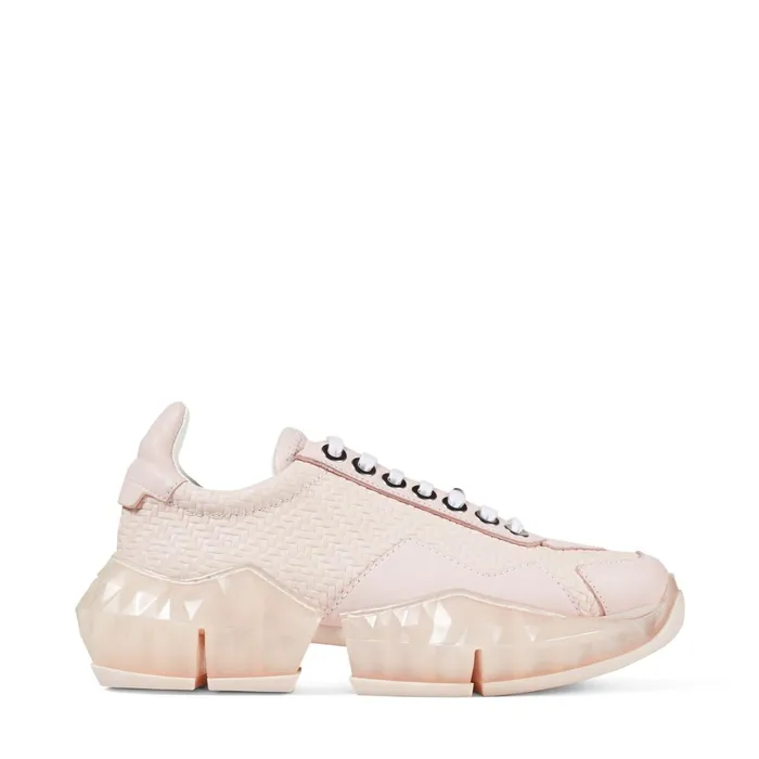 DiamondF PowderPink Embossed Crosta And Vachetta Leather LowTop Trainers X Powder Pink Mix Women JIMMY CHOO Sneakers DiamondF PowderPink Embossed Crosta And Vachetta Leather LowTop Trainers X Powder Pink Mix Women JIMMY CHOO Sneakers