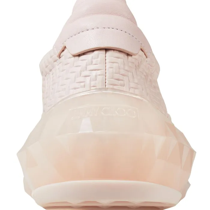 DiamondF PowderPink Embossed Crosta And Vachetta Leather LowTop Trainers X Powder Pink Mix Women JIMMY CHOO Sneakers