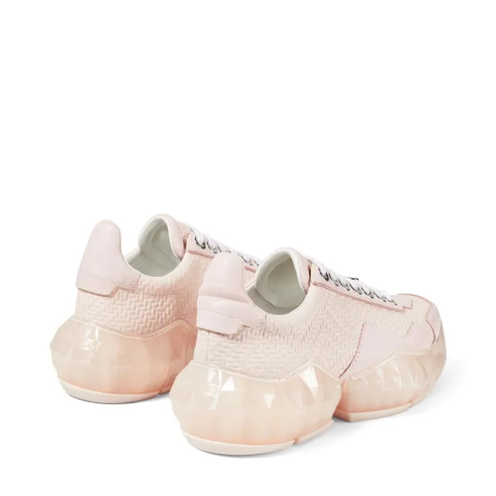 DiamondF PowderPink Embossed Crosta And Vachetta Leather LowTop Trainers X Powder Pink Mix Women JIMMY CHOO Sneakers