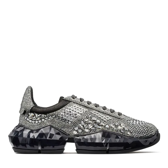 DiamondM Smoke Metallic Suede Diamond Trainers With Crystal Appliqu Smoke Men JIMMY CHOO Casual Shoes DiamondM Smoke Metallic Suede Diamond Trainers With Crystal Appliqu Smoke Men JIMMY CHOO Casual Shoes