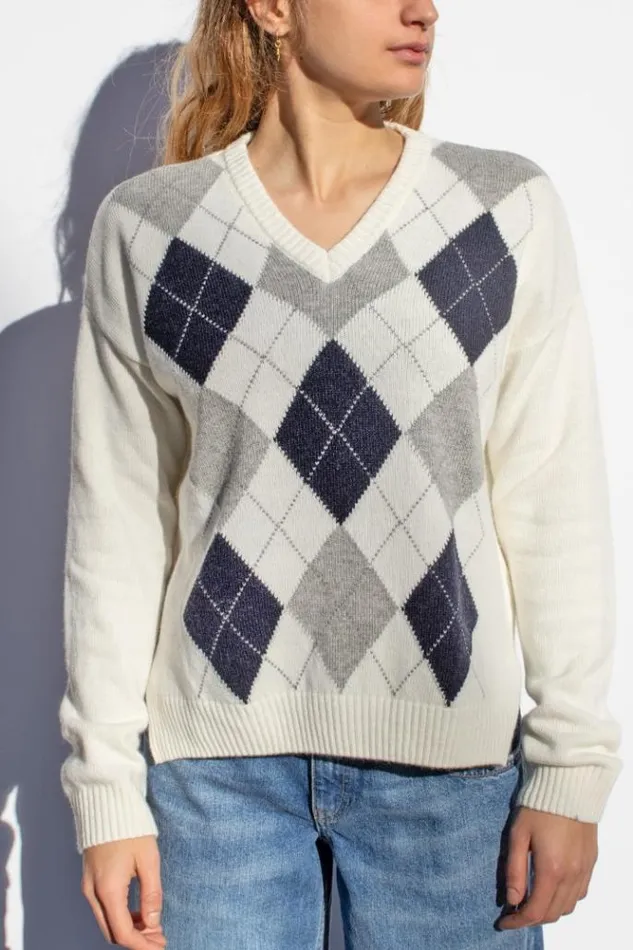 Diamond Slits Sweater Women Subdued Sweaters