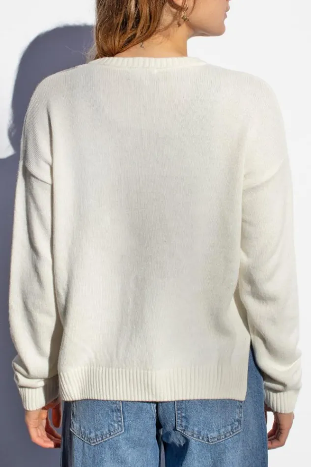 Diamond Slits Sweater Women Subdued Sweaters