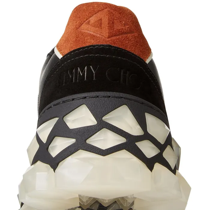 Diamond X TrainerF Black Calf Leather Crosta Suede And Printed Nylon LowTop Trainers X Black Mix Women JIMMY CHOO Sneakers