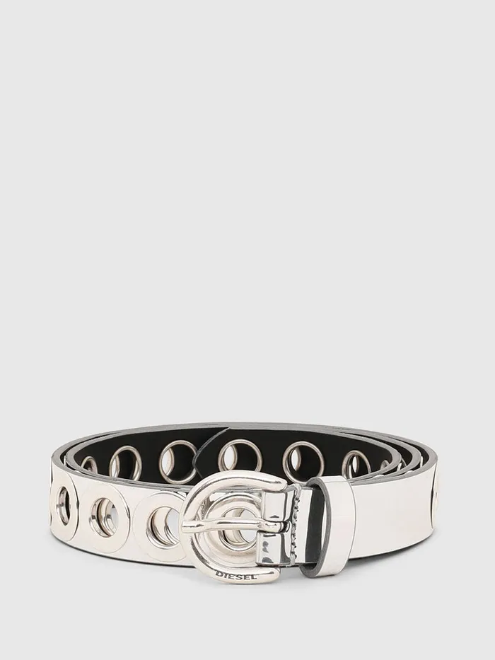 Diesel Belts Womens BSPARK Silver Cheap On Sale
