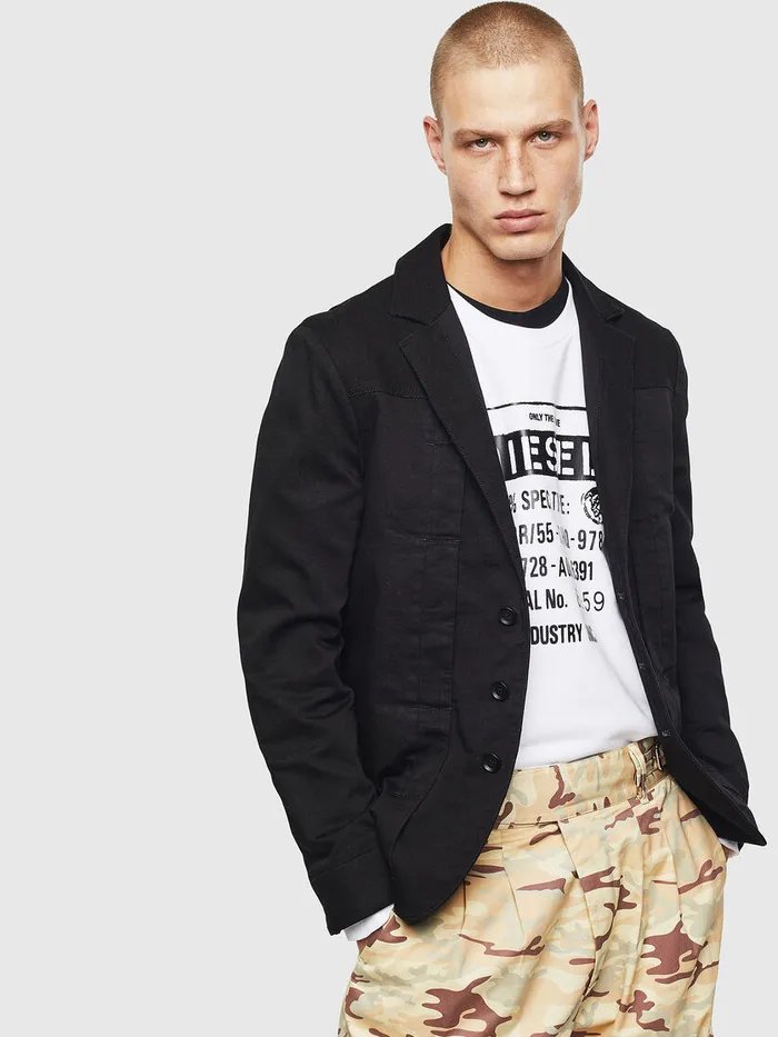 Diesel Jackets Mens DNYACK JOGGJEANS Black Gift 4 You