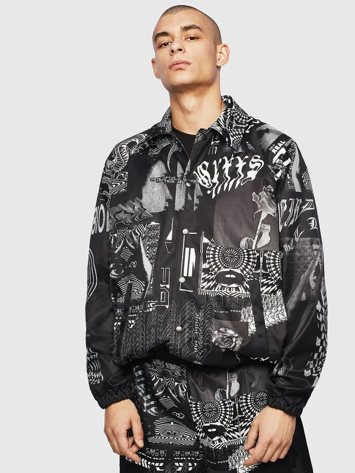 Diesel Jackets Mens JAKIPRINT Black