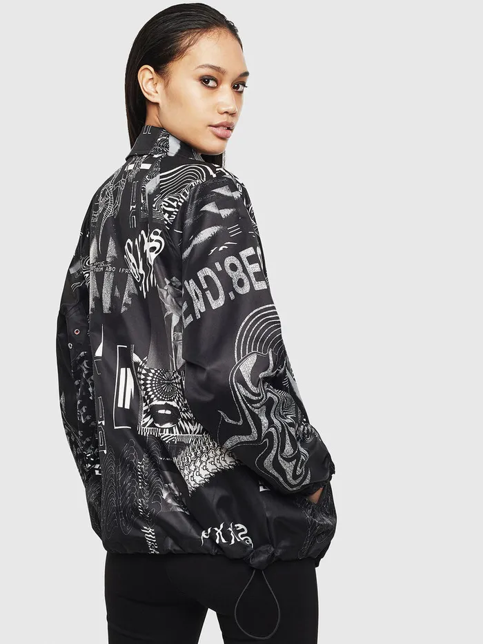 Diesel Jackets Mens JAKIPRINT Black