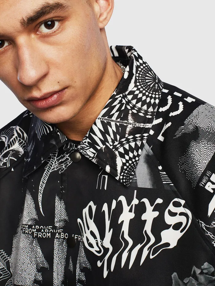Diesel Jackets Mens JAKIPRINT Black