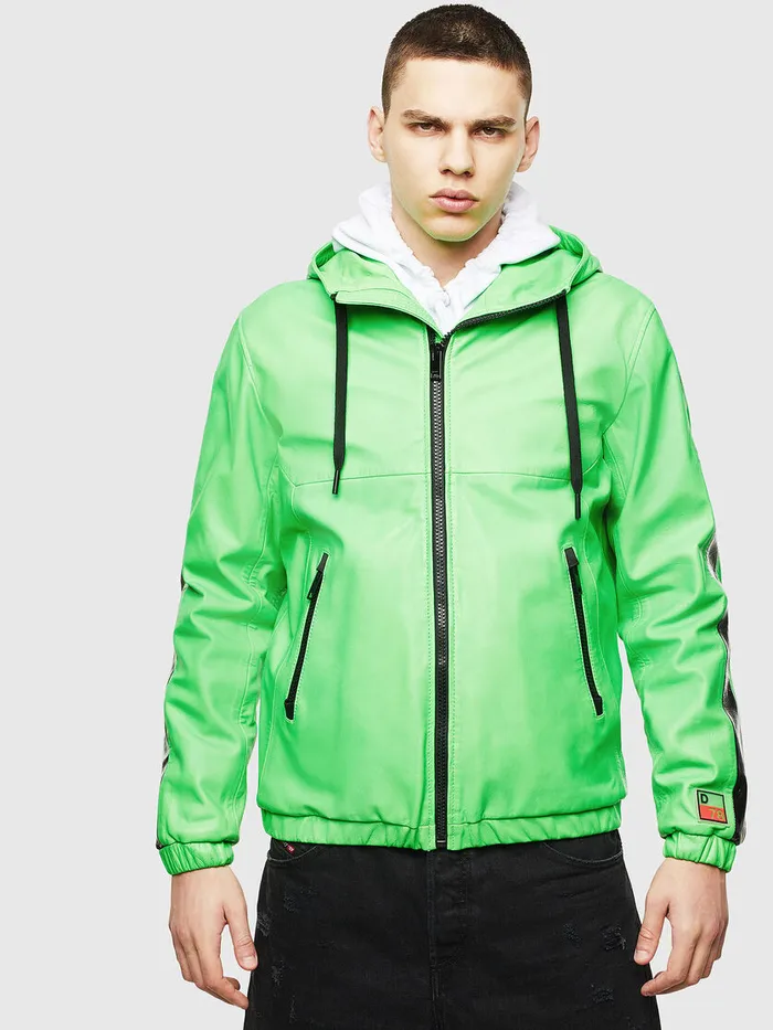 Diesel Jackets Mens LCARRSY Green Fluo
