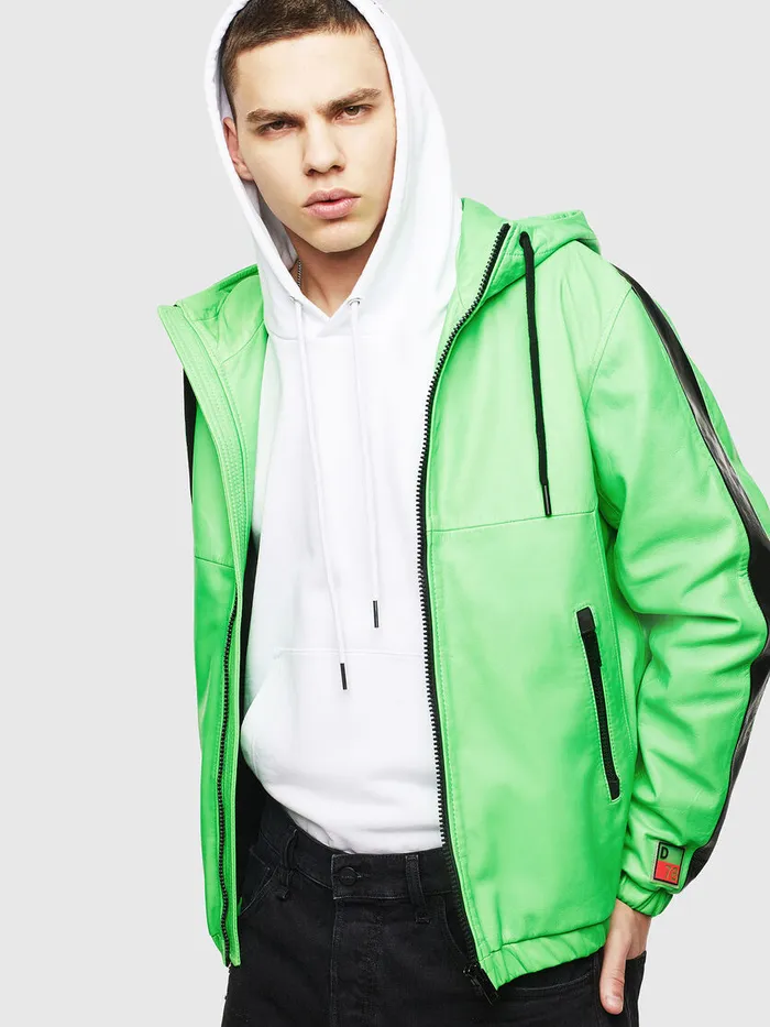 Diesel Jackets Mens LCARRSY Green Fluo