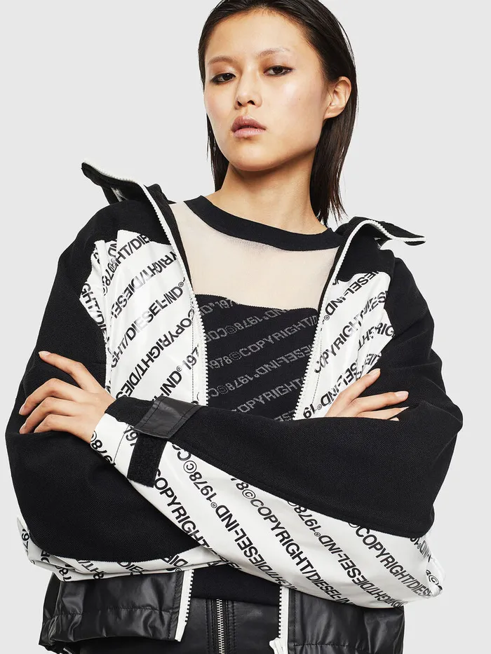 Diesel Jackets Womens GMESHELLE BlackWhite