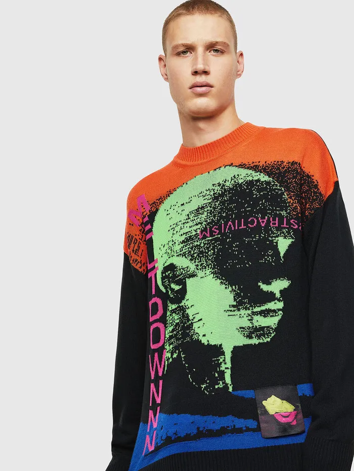 Diesel Knitwear Mens KMELTER MulticolorBlack Gift for Friend