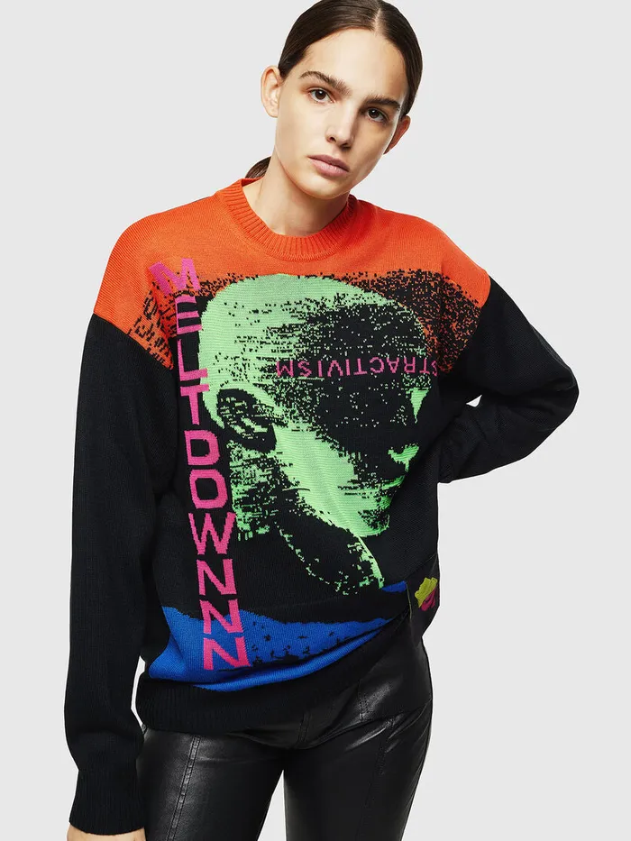 Diesel Knitwear Mens KMELTER MulticolorBlack Gift for Friend