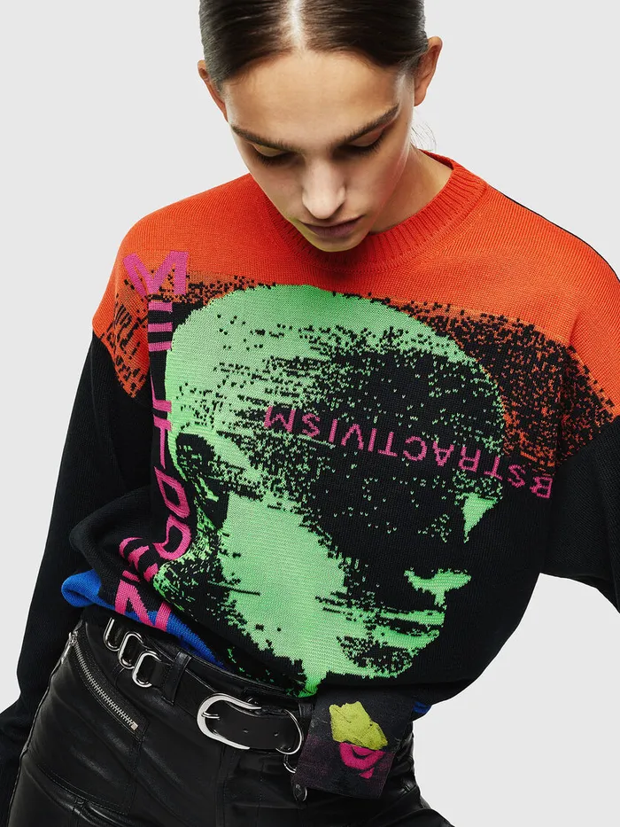 Diesel Knitwear Mens KMELTER MulticolorBlack Gift for Friend