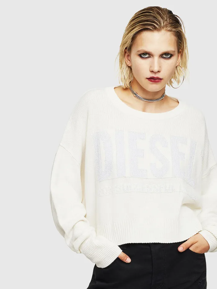 Diesel Knitwear Womens MLUREXY White Cheap On Sale