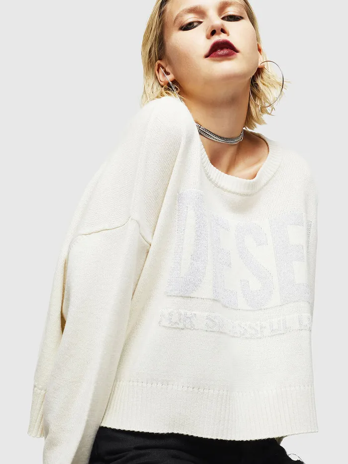 Diesel Knitwear Womens MLUREXY White Cheap On Sale