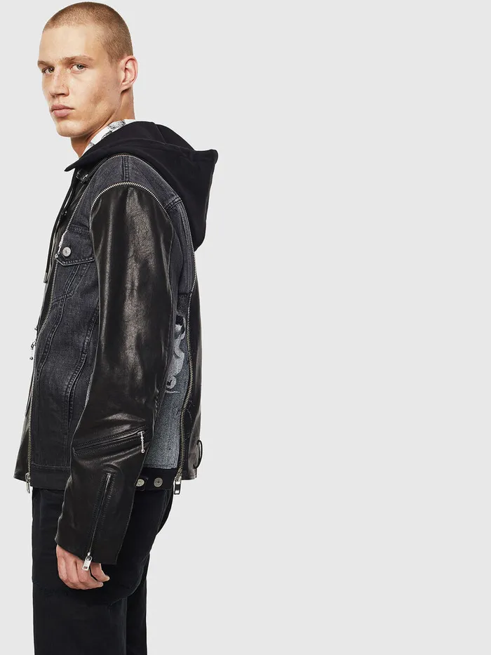 Diesel Leather Jackets Mens DLOSTYSY Black