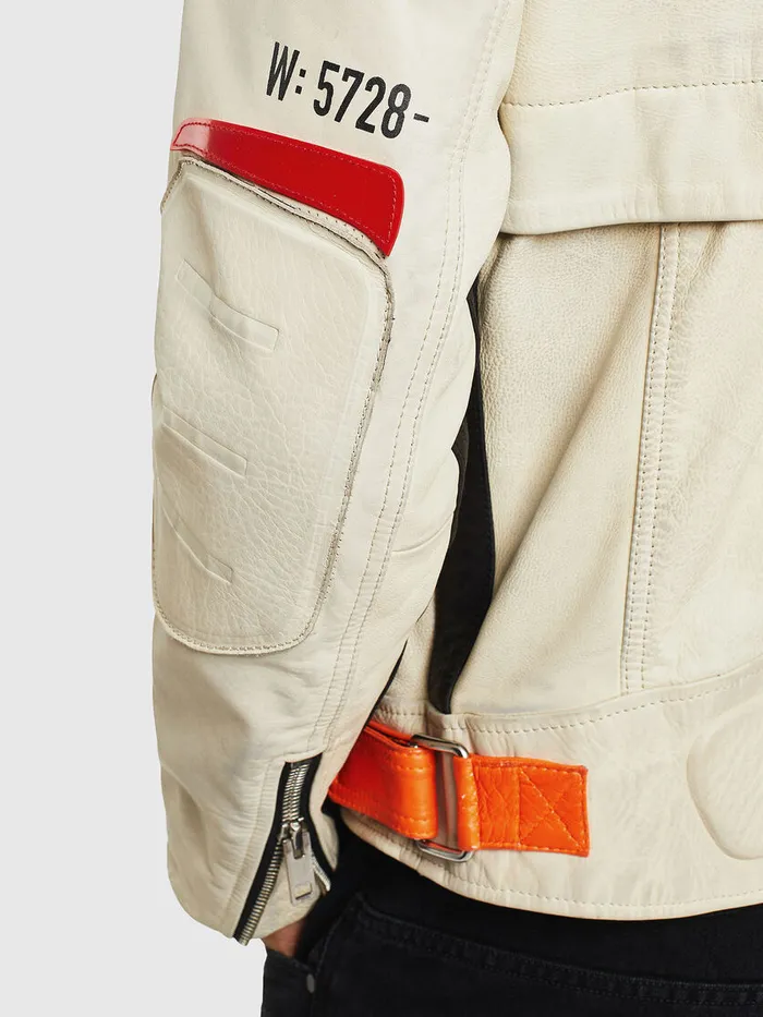 Diesel Leather Jackets Mens LDIXON White