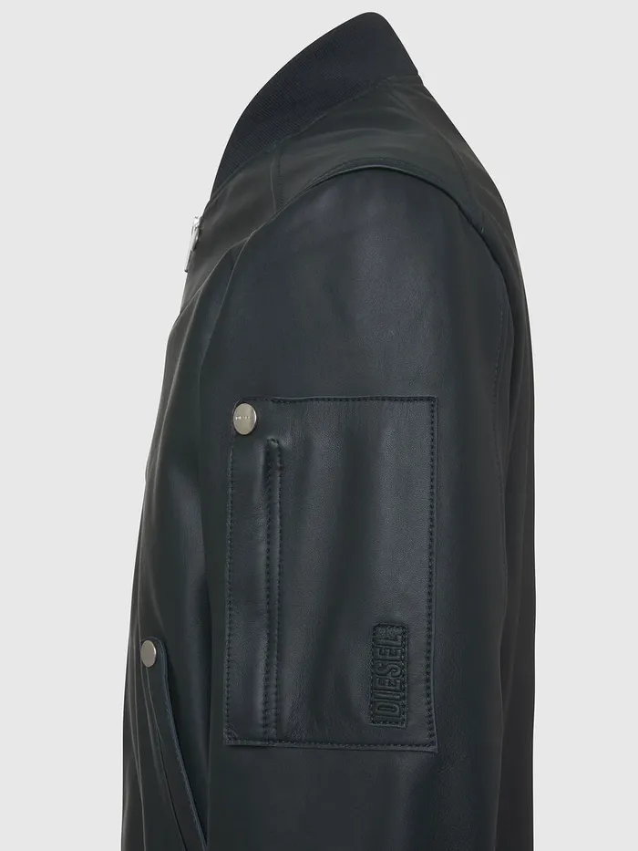 Diesel Leather Jackets Mens LJOSEPH Dark Green