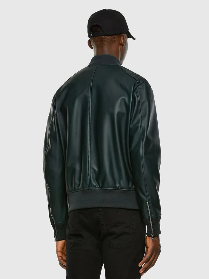 Diesel Leather Jackets Mens LJOSEPH Dark Green