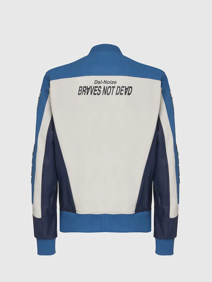 Diesel Leather Jackets Mens LMAY BlueWhite