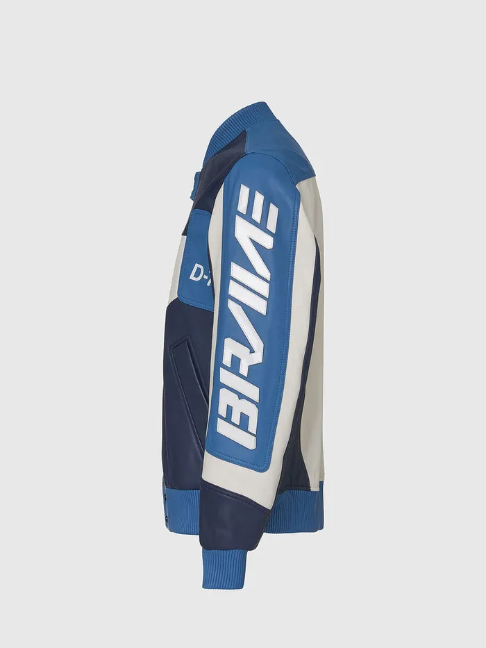 Diesel Leather Jackets Mens LMAY BlueWhite